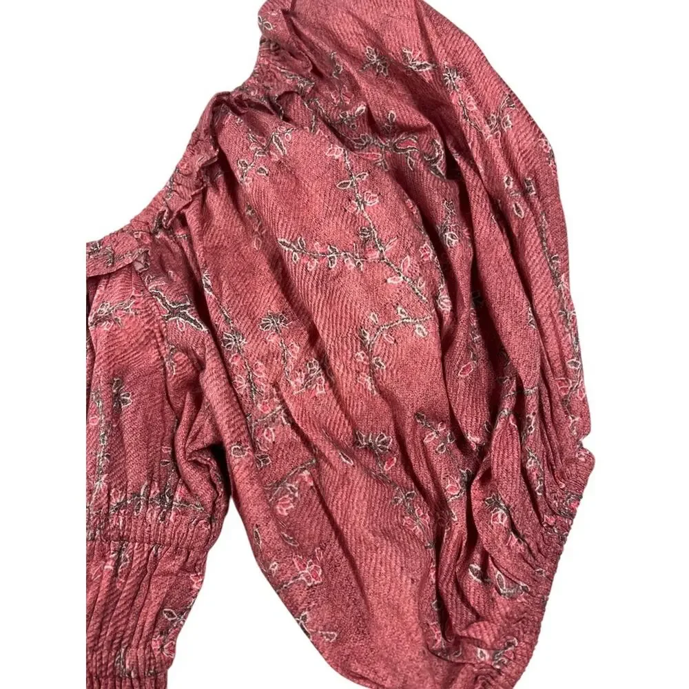 $255 Ro's Garden Percy Baltistan Ruffle Tiered Peasant Dress | Sz M, Pink - Picture 8 of 15